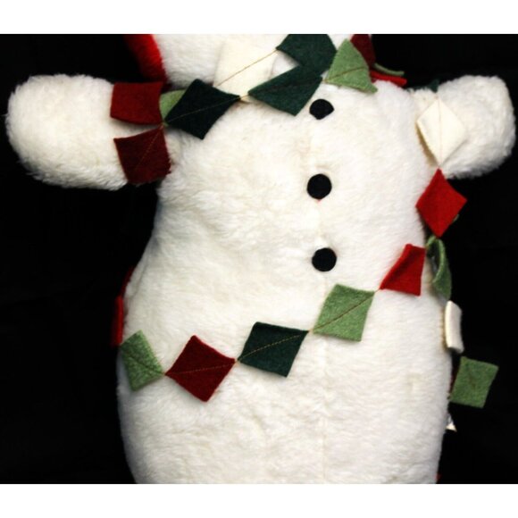 Vtg Rare Parisi Creations 24" Plush Snowman Christmas Holiday Decor Black Hat - Picture 2 of 12